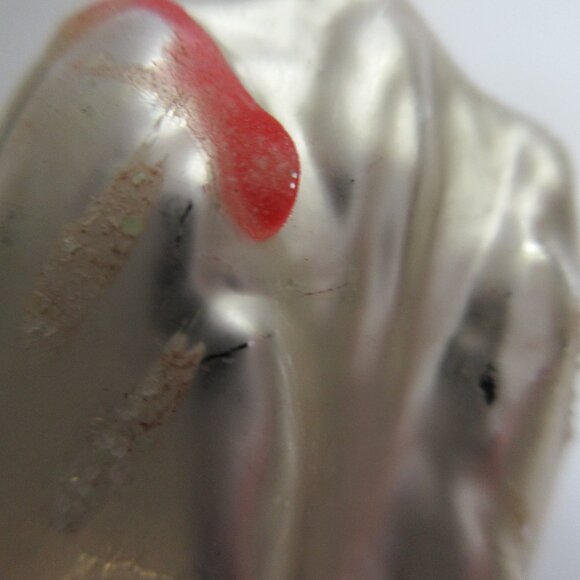 Rose Bud Flower Glass Clip On Christmas Ornament White Glitter Vintage - Picture 9 of 10